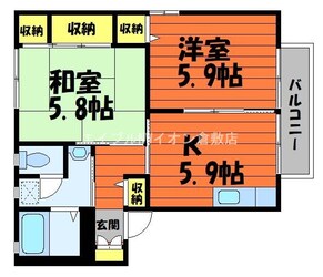 サリーレ太陽Ⅱ　B棟の物件間取画像